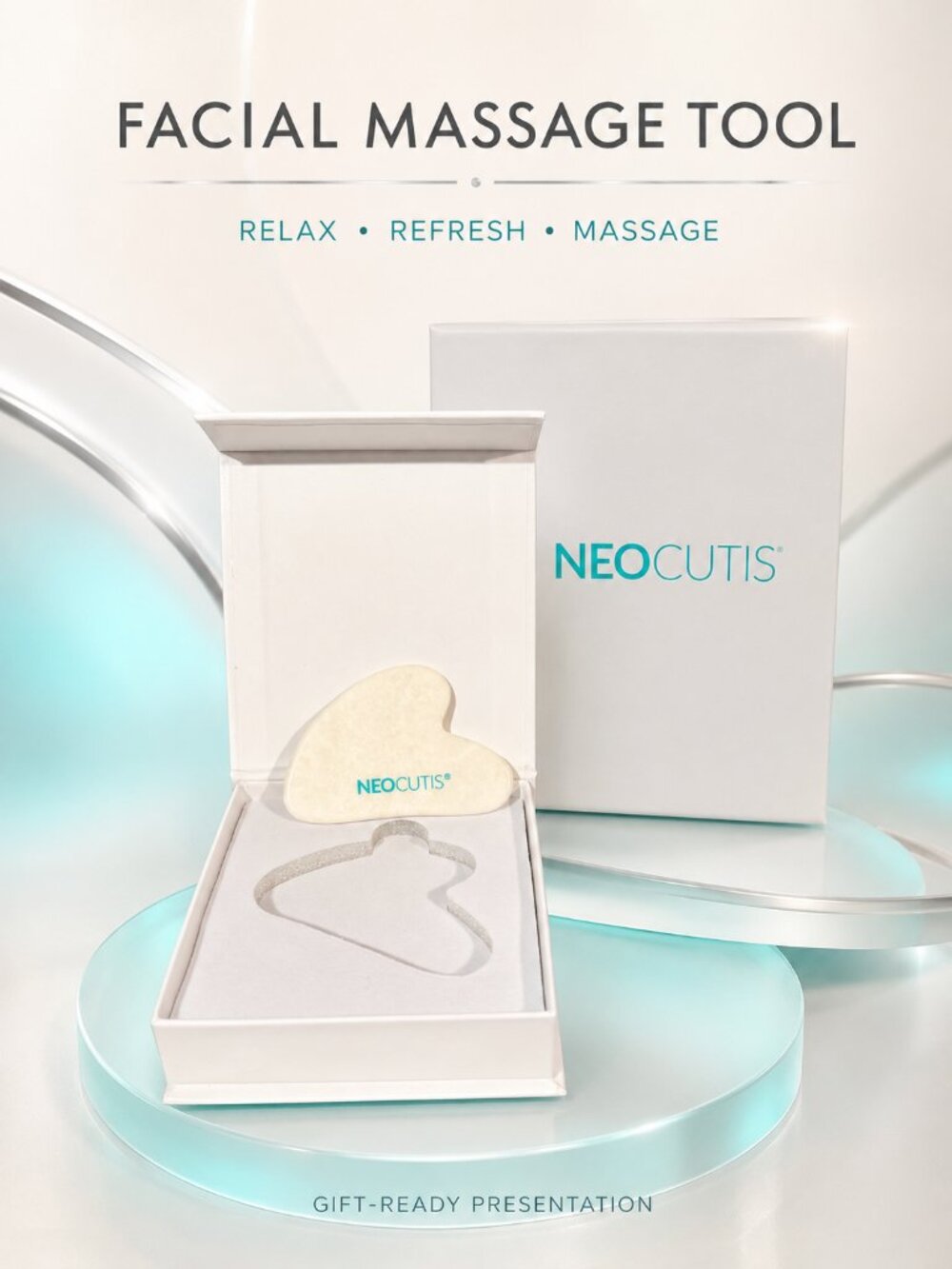 Neocutis Gua Sha Facial Massage Tool Gift Box Cream New